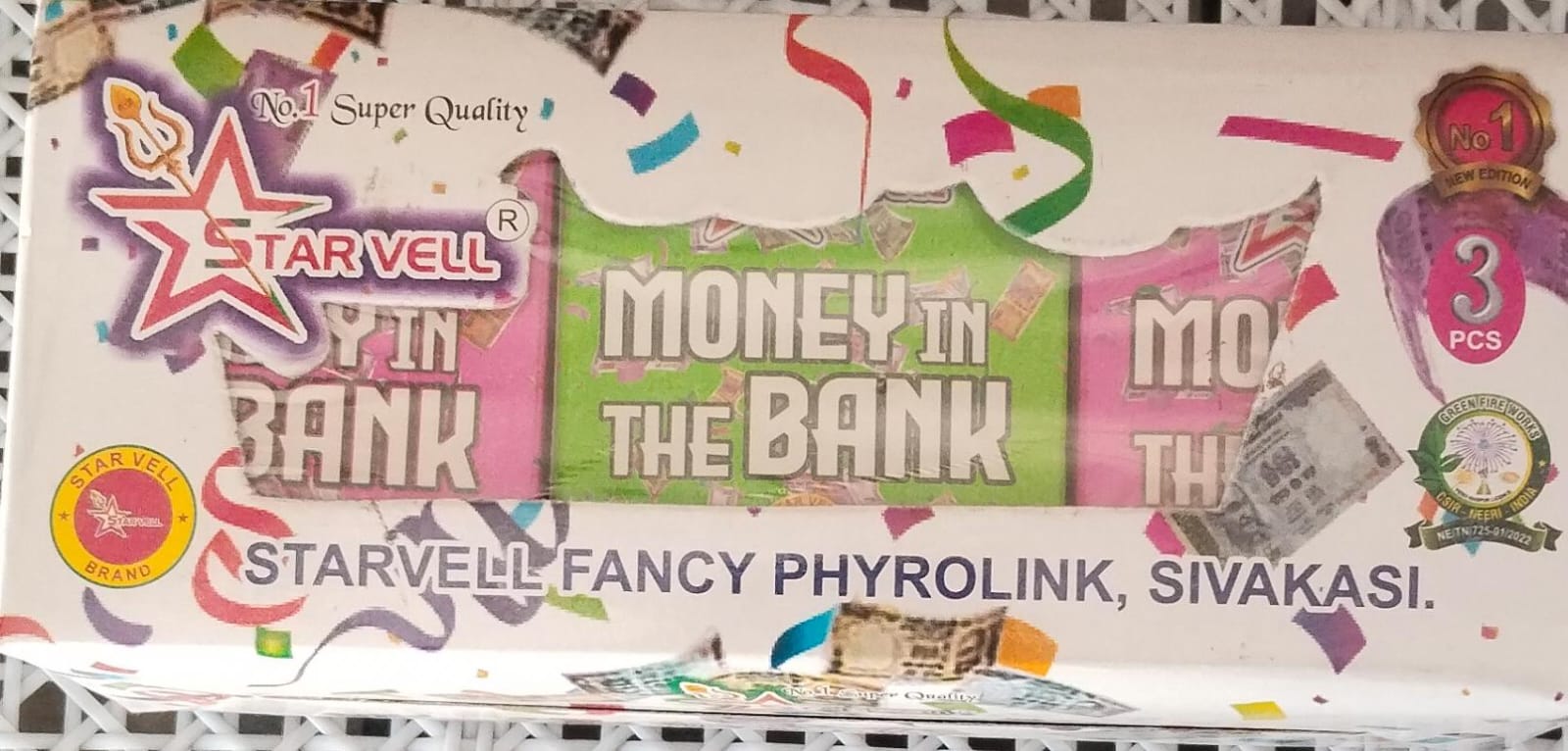 inba Crackers MONEY BANK -Dummy Rupee Bomb